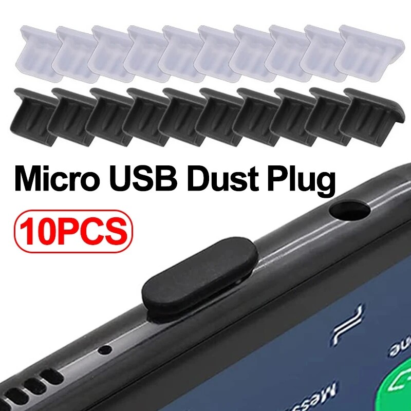 10Pcs Micro USB Nút Cắm Chống Bụi Phổ Thông Android Cổng Sạc Điện Thoại Đầu Bọc Chống Bụi Silicon Nút Cắm Chống Bụi Bảo Vệ Bìa Cho Samsung Xiaomi Chống Bụi Cap