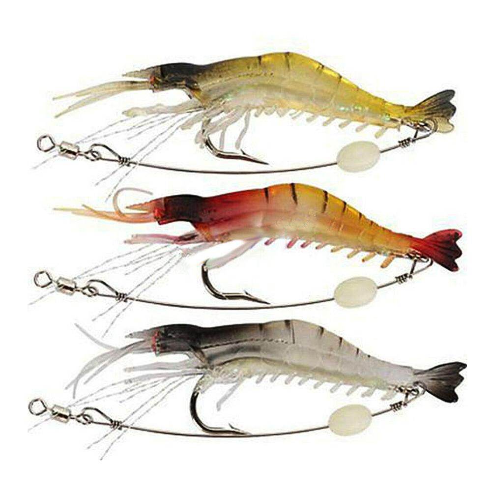 Honrane 3Pcs 9cm 6g Fishing Artificial Lifelike Lure Wobbler Shrimp Shaped Swim Bait