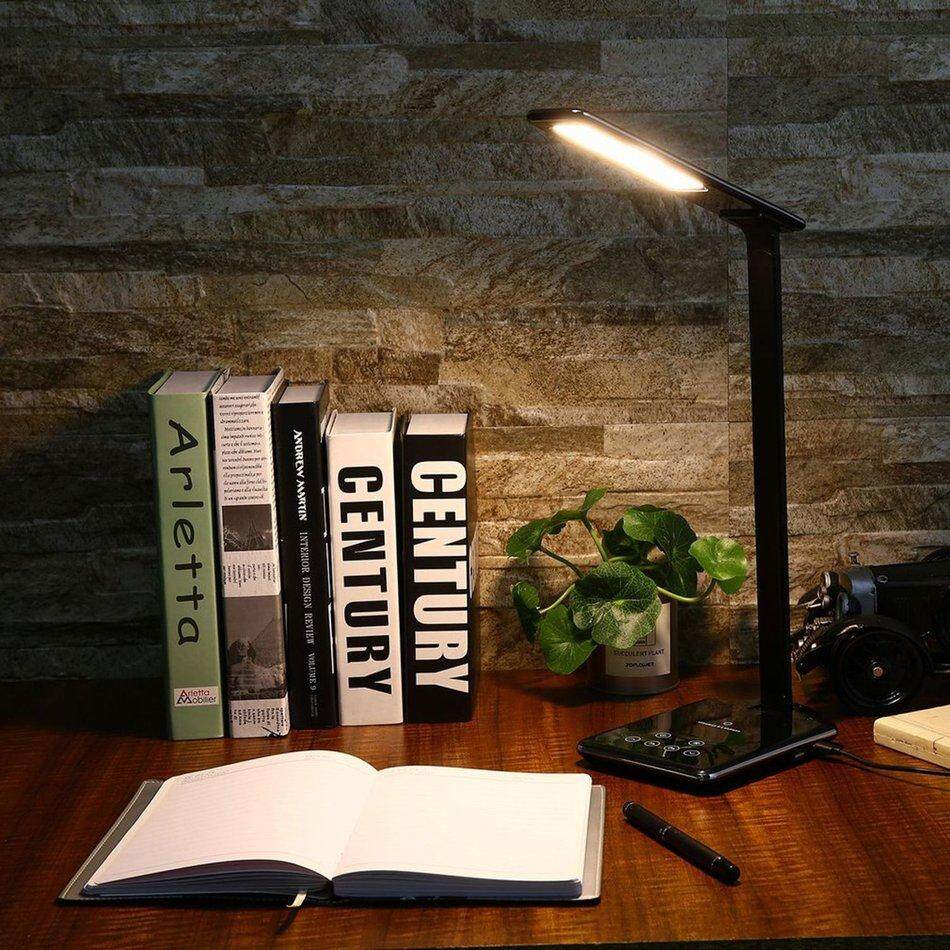 CFB Sạc Không Dây Miếng Lót LED Để Bàn USB Sạc Chăm Sóc Mắt Đèn Đọc Sách