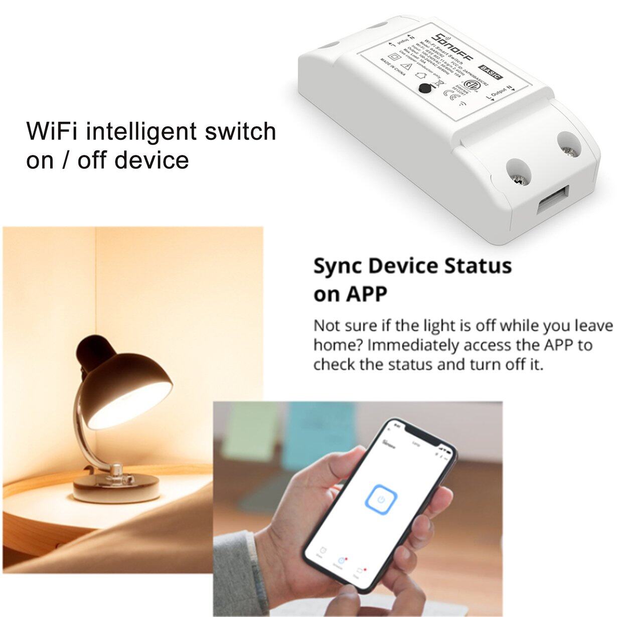 SONOFF Basic R2 WiFi ไร้สายสมาร์ทสวิทช์ EWeLink แอปรีโมทคอนโทรลโมดูล ...