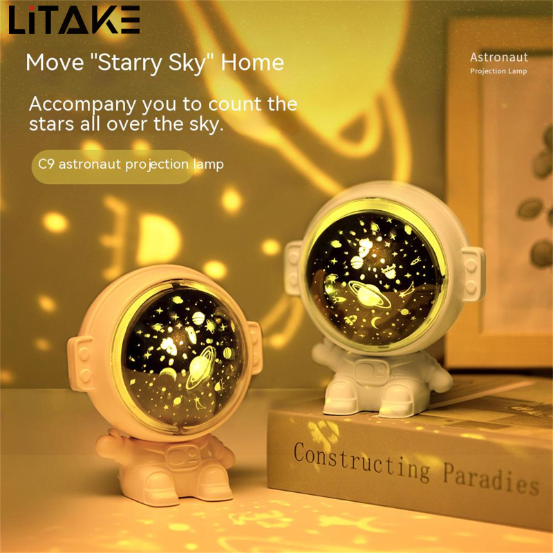 LITAKE Astronaut Star Projector Light Stepless Dimming Night Light Music Rotating Projector Lamp For Kids Bedroom