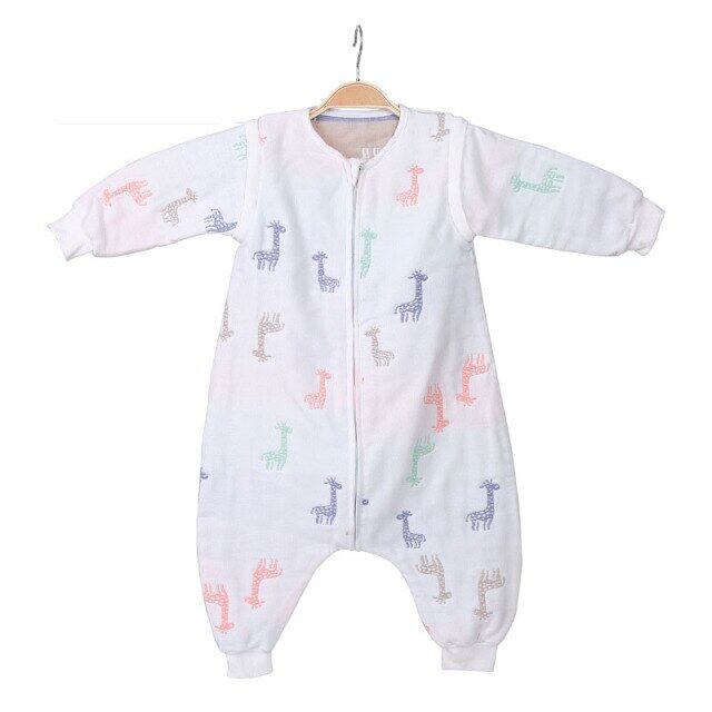 เด็ก Unisex ถุงนอนพร้อมฟุต Sleeping Sack 6ชั้นผ้าฝ้ายผ้าห่มที่สวมใส่ได้สำหรับเด็กวัยหัดเดินเด็กชุดนอน