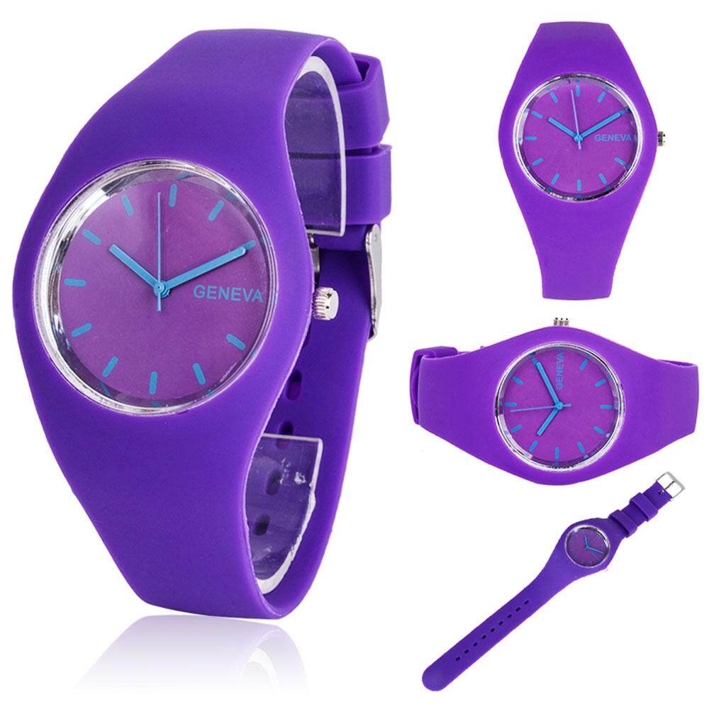 Efashion Mall Geneva Watch Wrist Watches Jelly Silicone Watchband Male Female Colorful Malaysia