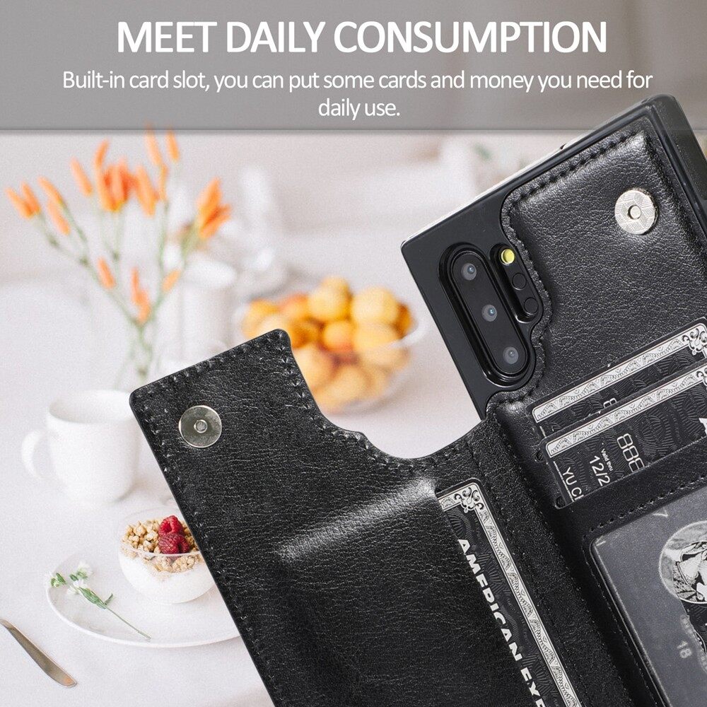 Dành Cho Ốp Lưng Samsung Galaxy Note 10 / Note 10 + Note 10 Plus Có Ngăn Đựng Thẻ PU Da Chân Đế Hai Lớp Vỏ Từ Tính Chống Sốc