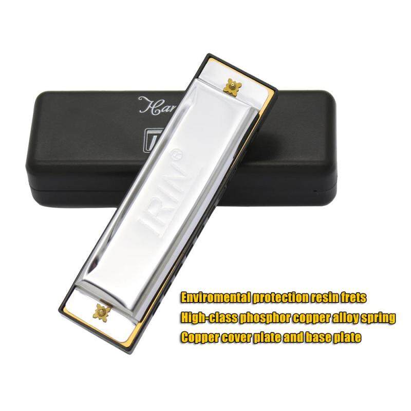 10 Holes 20 Tone Diatonic Blues Harmonica Key of C with Case for Beginner Golden Malaysia