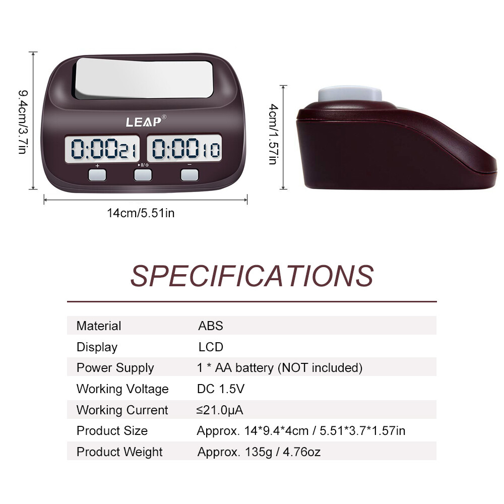 BO YIN Professional Digital Chess Clock Count Down Chess Timer with Alarm Electronic Board Game Bonus Competition Master Tournament