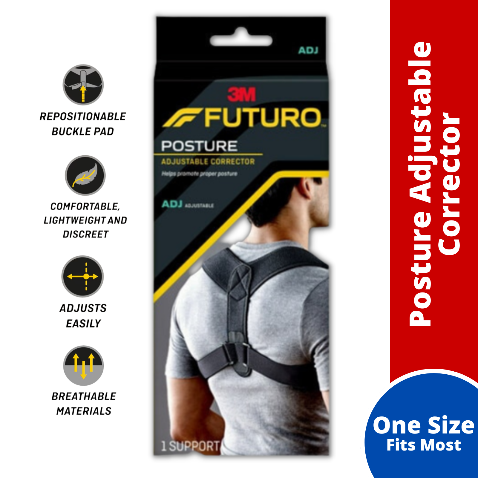 Futuro Posture Corrector, One Size Adjustable Lazada