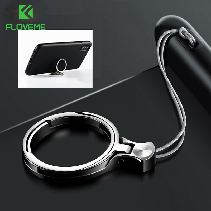 FLOVEME Metal Lanyard for Keys Phones Strap Universal Lanyards Finger Mobile Phones Holder Stand Accessories