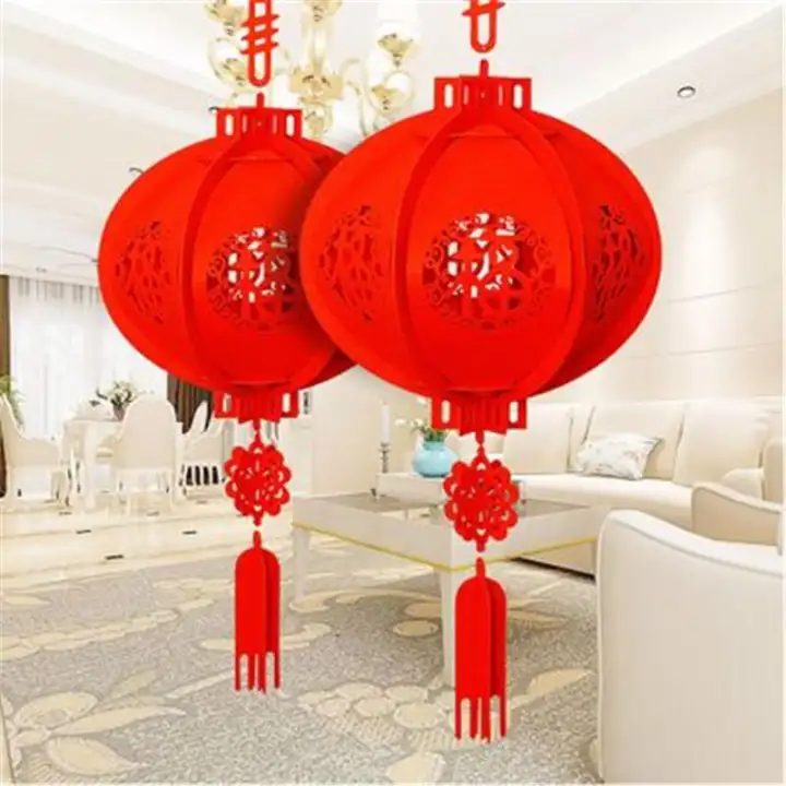 1pcs 2020 Cny Lucky Red Paper Lantern Hanging Spring Festival Home