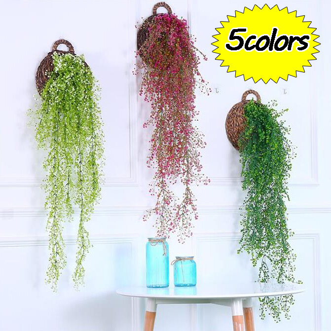 【Ready Stock】 82CM 5 Colors Artificial Fake Silk Flower / Orchid Vine Hanging Garland Plant Home DIY Garden Wedding Wall Decor