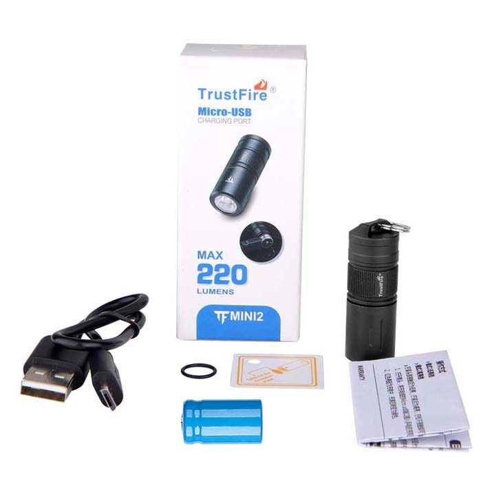 Lampe Torche LED TrustFire MINI2S 220 Lumens - Rechargeable, étanche, Porte-clés
