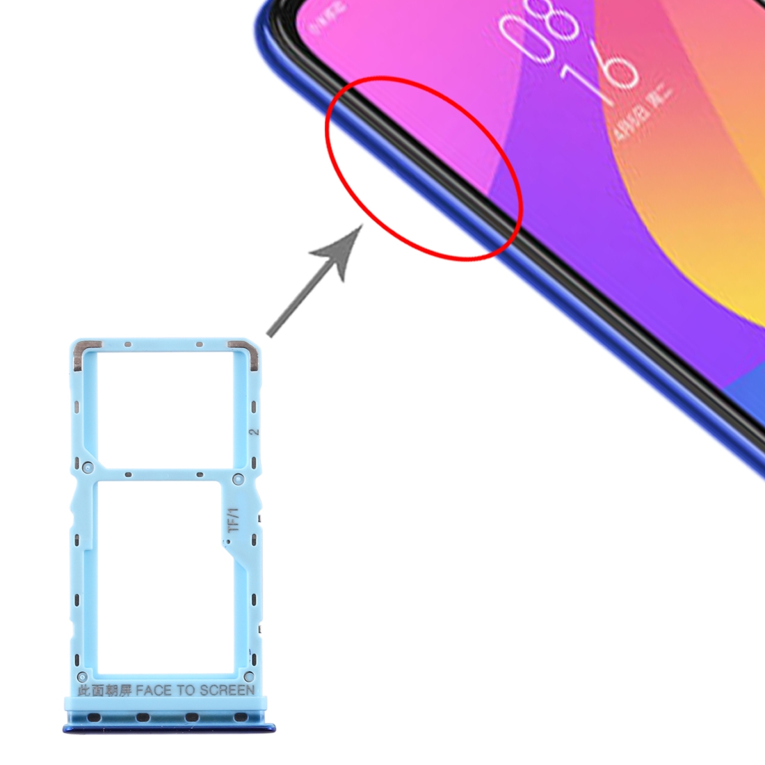 (Wtyd Mall) khay thẻ Sim + khay thẻ Sim/Thẻ Micro SD Khay cho Xiaomi mi cc9e/Mi A3