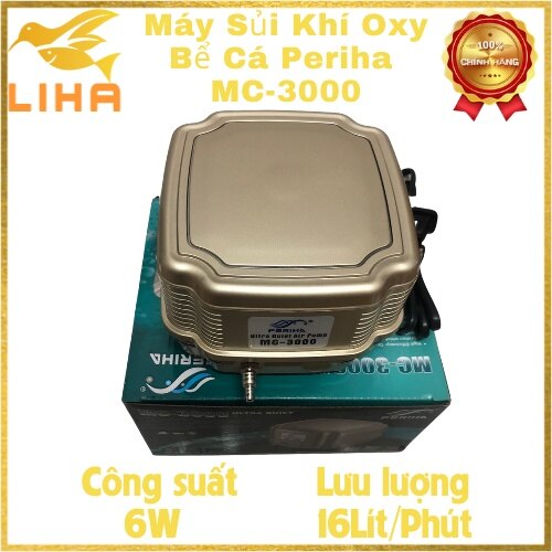 Máy Sủi Khí Oxy Bể Cá Periha MC3000 (6W-16Lít/Phút) - Máy Oxi Cho Hồ Cá