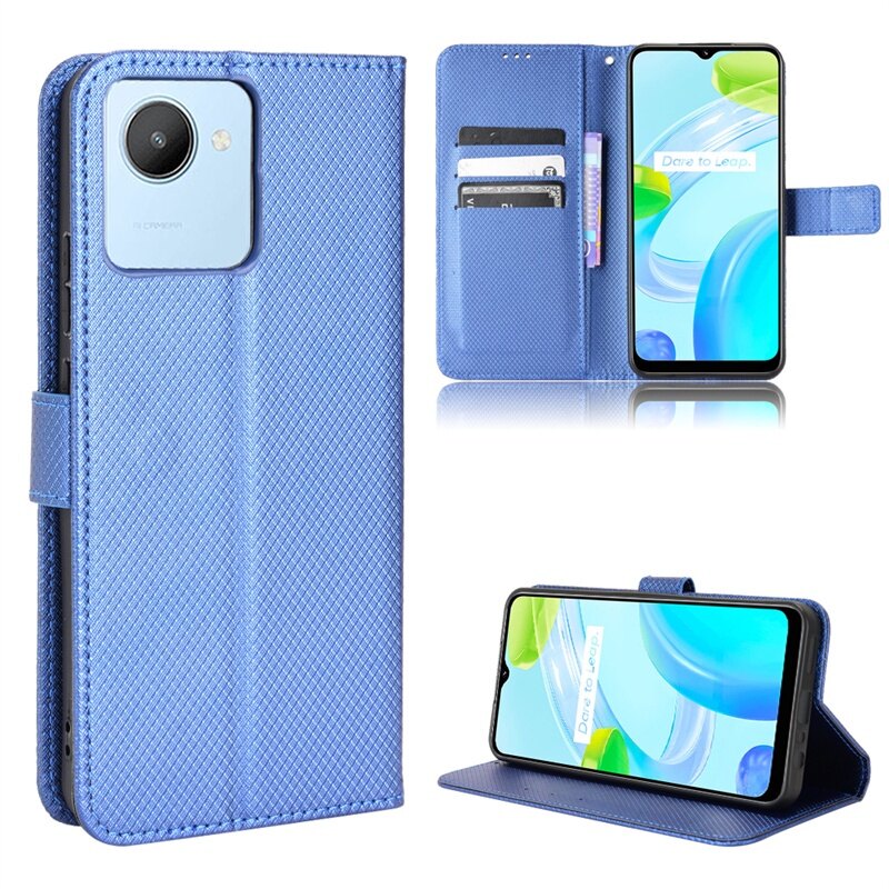 Realme Narzo 50i Prime Casing Kulit PU Lipat Magnetik Realme Narzo 50i Prime Phone Case Leather Cover