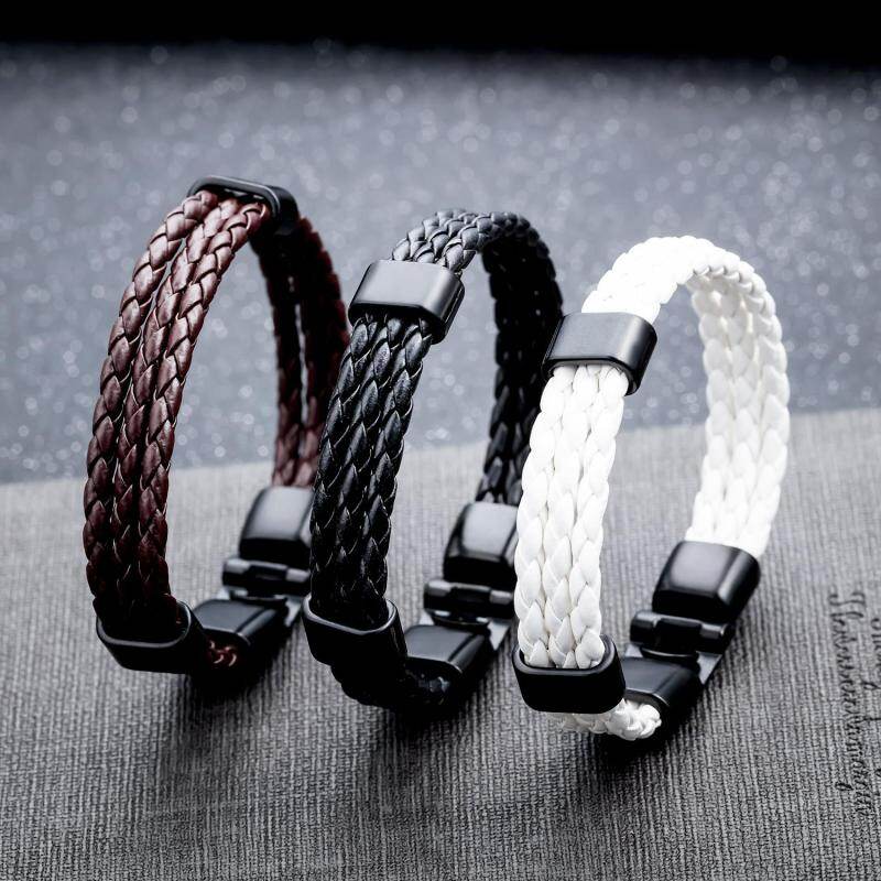 HZP Vintage Leather Bracelets For Men Multiple Charm Wristbands Bracelet Braided Rope Fashion Man Jewelry