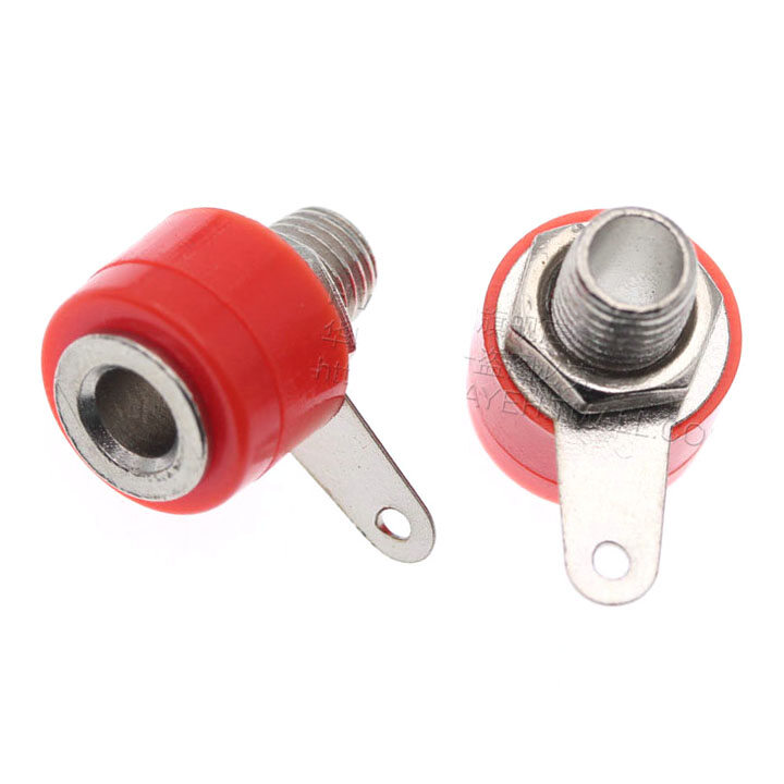 Combo 1 Jack Bắp Chuối 4mm Và 1 Đầu Jack JS910 Ngắn - Màu Đỏ