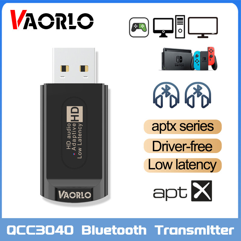 VAORLO Bộ Phát Âm Thanh Qualcomm Bluetooth 5.2 Chính Hãng Bộ Chuyển Đổi USB Không Dây 16Bit/24Bit QCC3040 AptX/Aptx-LL/Apt-HD/Aptx Hỗ Trợ Gọi Điện