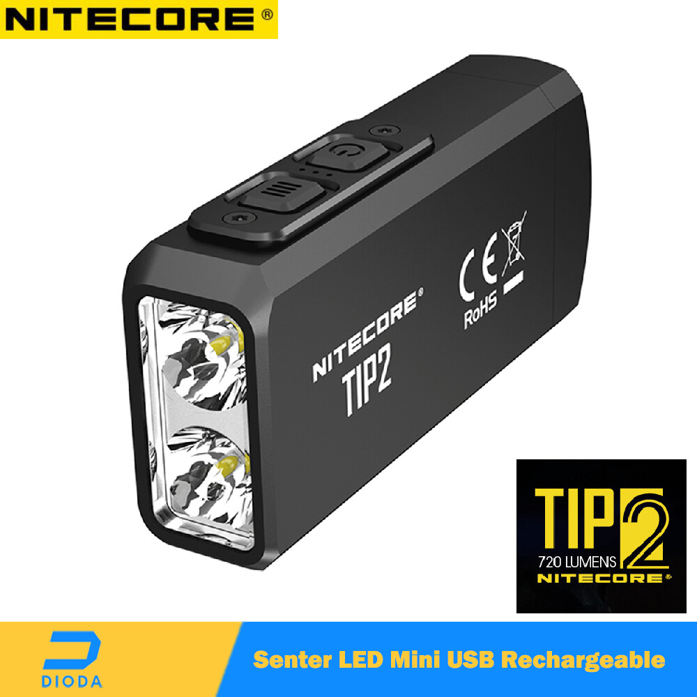 Nitecore tip2 senter led mini torch light usb rechargeable keychain flashlight cree xp-g3 s3 ppowerful japan outdoor portable emergency flashlight power ipx67 waterproof led multi-function flashlight ultra bright 26650 led flashlight high power 10000lm