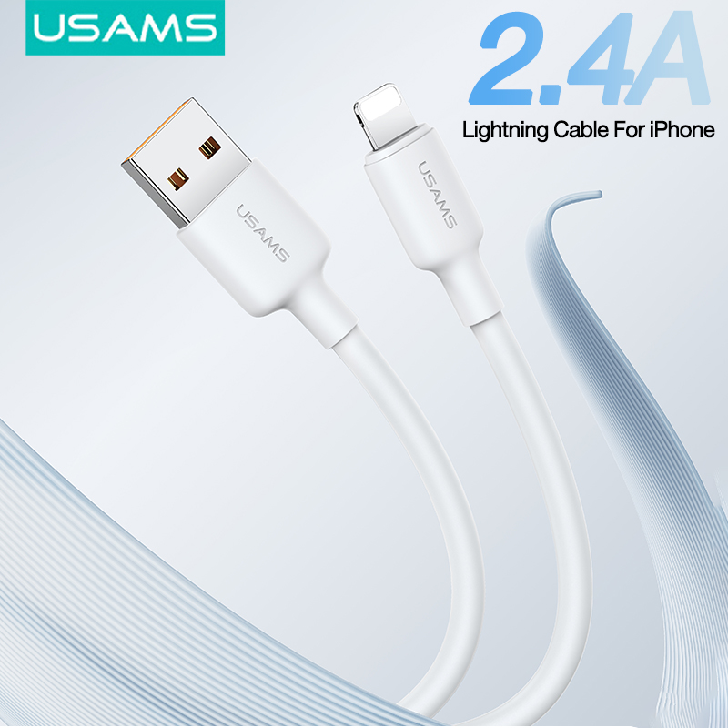 Usams 2.4a lightning cable for iphone charge iphone cord usb 480mbps data transmission cable for iphone 7/8/iphone x xs xr /iphone 11 12 13/iphone 14/iphone14 pro