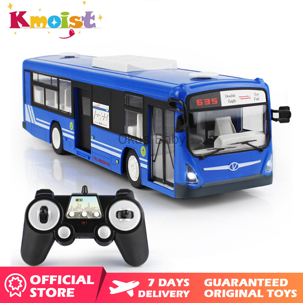 Kmoist E635-001 RC Bus Car 2.4G 6 Channel Remote Control City Express One Key Start Function with Sound and Simulation Vehicles Model Toy