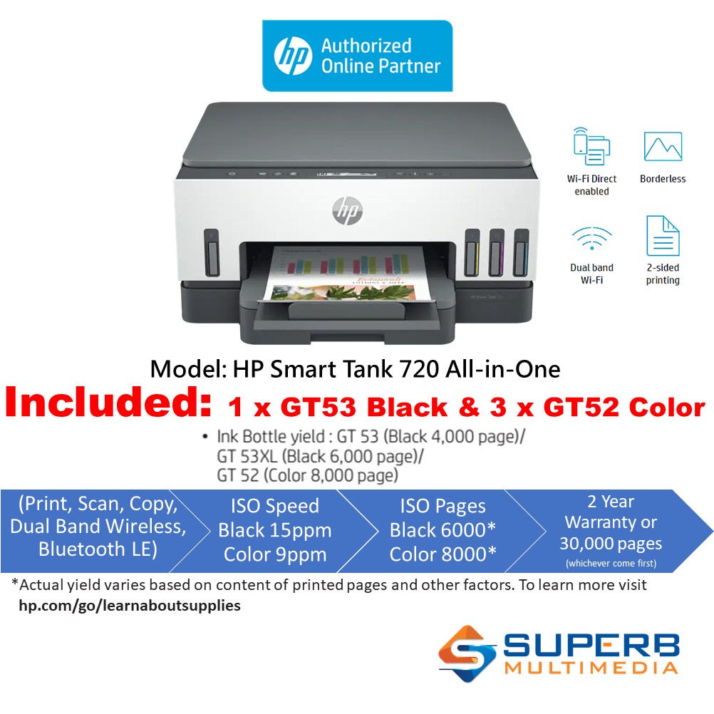 HP Smart Tank 720 All-in-One Printer 