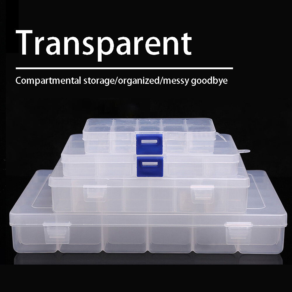 FocusAi PP Component Storage Box Plastic Organizer Adjustable Container Removable Grids Tool Boxes for Electronic Component