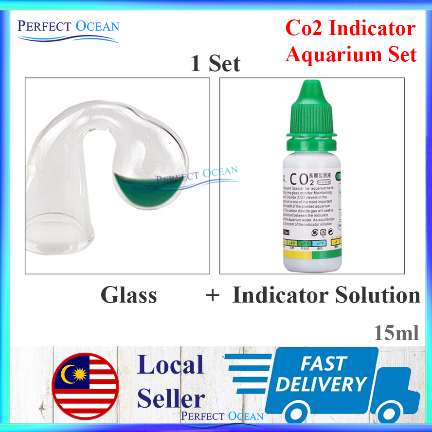 Co2 Indicator Color Guide Carbon Dioxide CO2 Monitor Glass Drop Checker Tester Indicator Aquarium ...