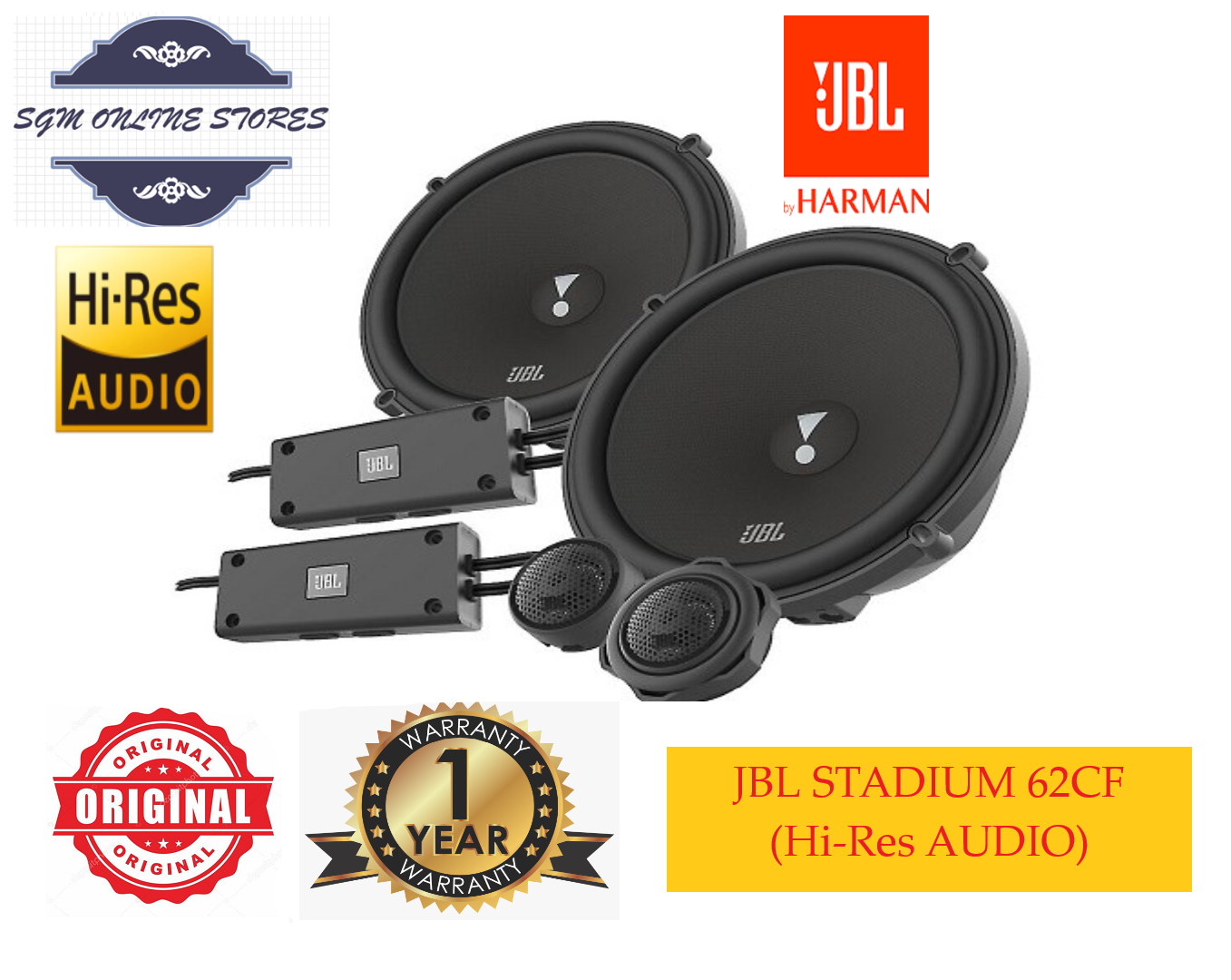 JBL Stadium 62CF 6.5inch Stadium Series Car Component Speaker System