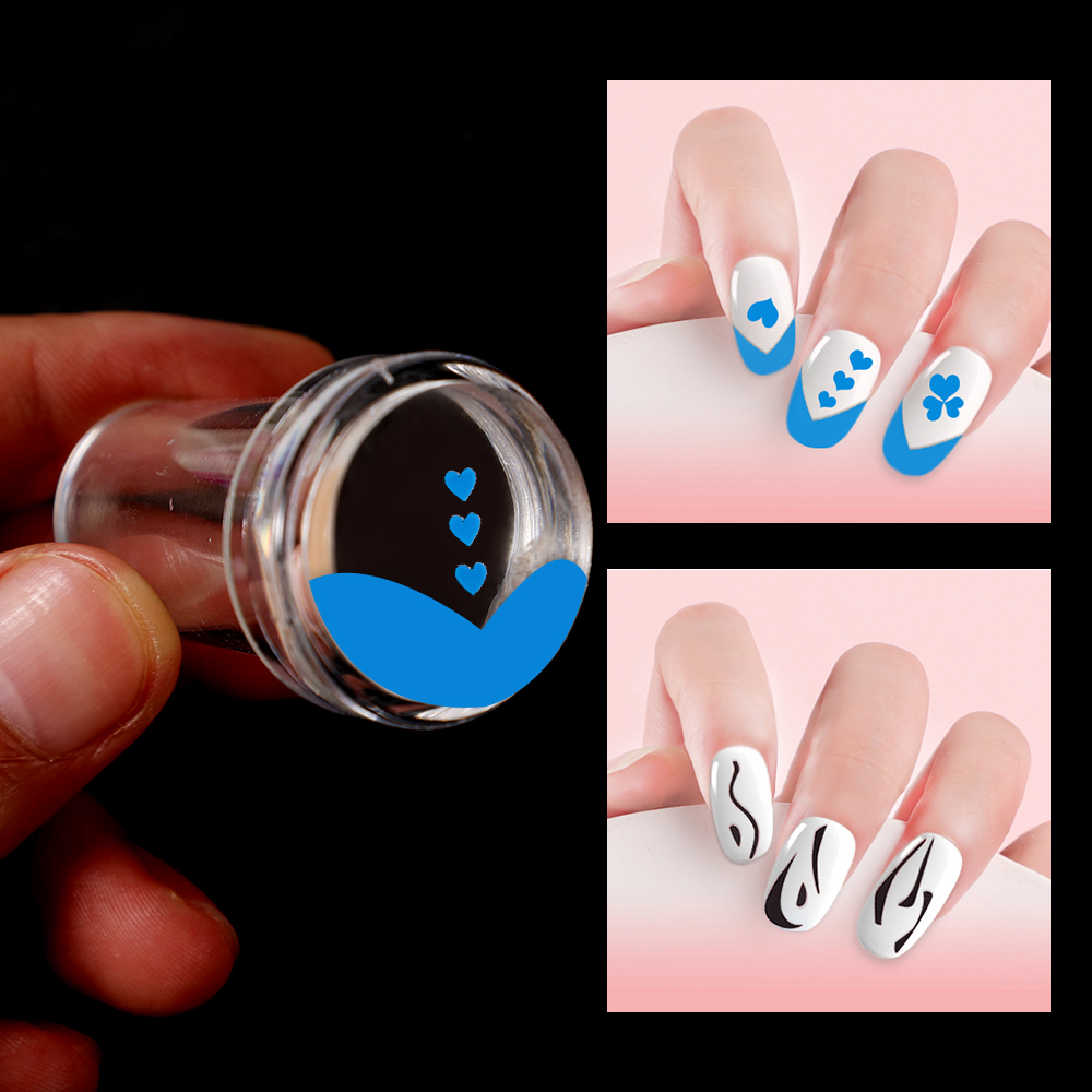 1Set Mini Transparent Jelly Nail Art Stamper Scraper Set DIY Polish Design Print Silicone Stamp Stamping Tools