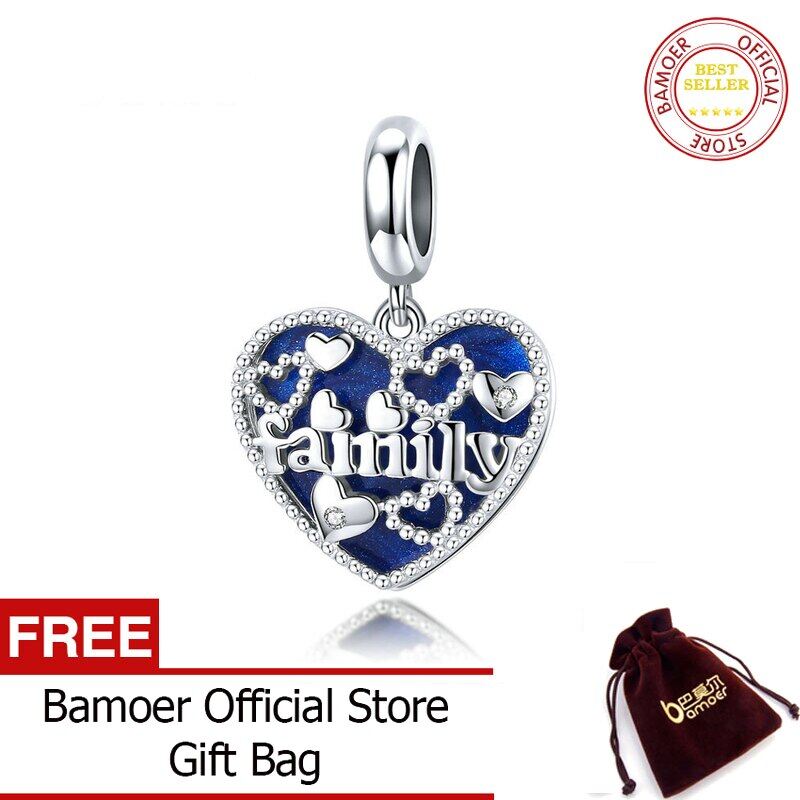BAMOER Silver 925 Vintage Pattern Warm Family Pendant Charm fit Original Bracelet or Necklace DIY Jewelry BSC293