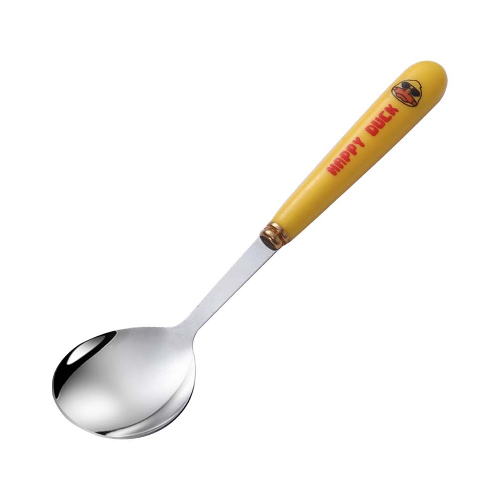Thìa ăn cơm hình con vịt nhỏ màu vàng thìa bằng thép không gỉ bộ đồ ăn gia dụng thìa trẻ em