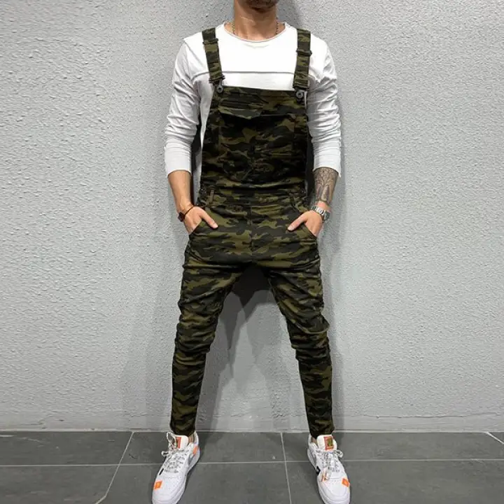 mens skinny overalls black