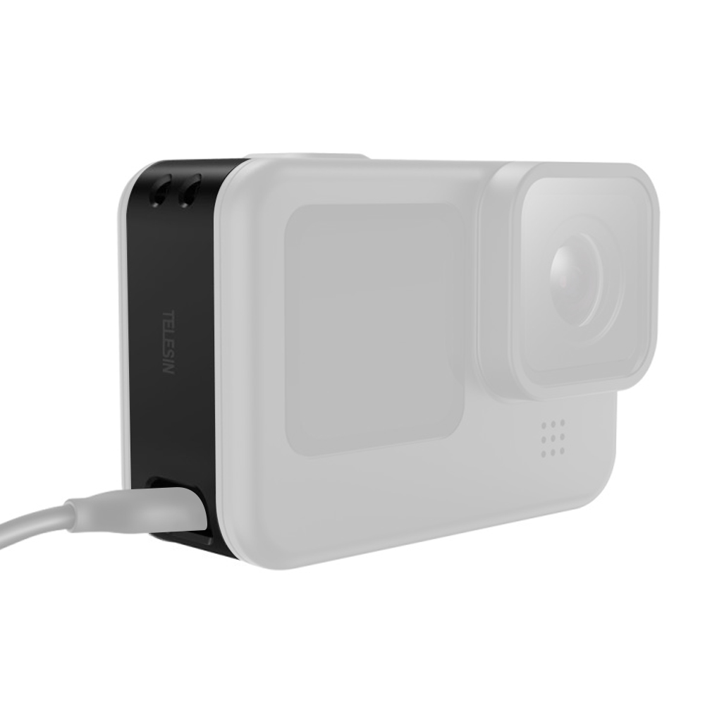 TELESIN Nắp Bên Hông Pin Bảo Vệ Kèm Cổng Sạc Type-C Và Dây Đeo Thay Thế Dành Riêng Cho GoPro Hero 9 10