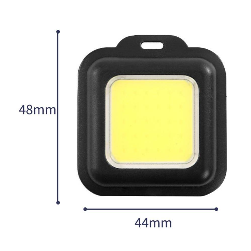 Portable COB LED Flashlight USB Rechargeable Keychain Camping Emergency Light