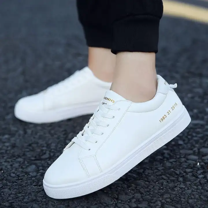 simple white sneakers