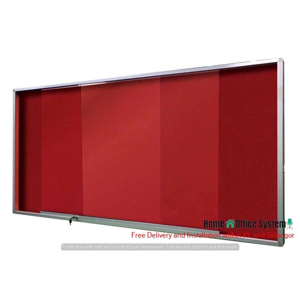 Velcro Notice Board Sliding Glass with Aluminium Frame Home