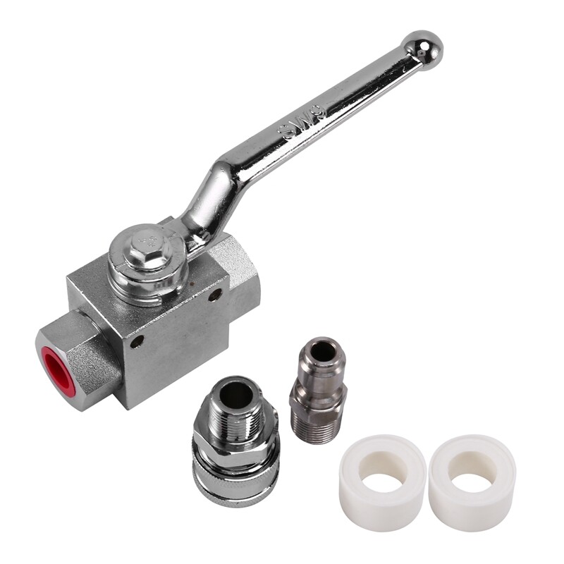 High Pressure Washer Ball Valve Kit, 3/8 Inch Quick Connect for Power