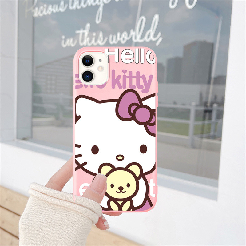 Cartoon cute kitty phone case for iphone 14 14pro 14plus 14promax 13 13pro 13promax 12 12pro 12promax 11 11pro 11promax xr xsmax 6 6s 6plus 6splus 7 7plus 8 8plus x xs se 2020 full cover soft phone casing
