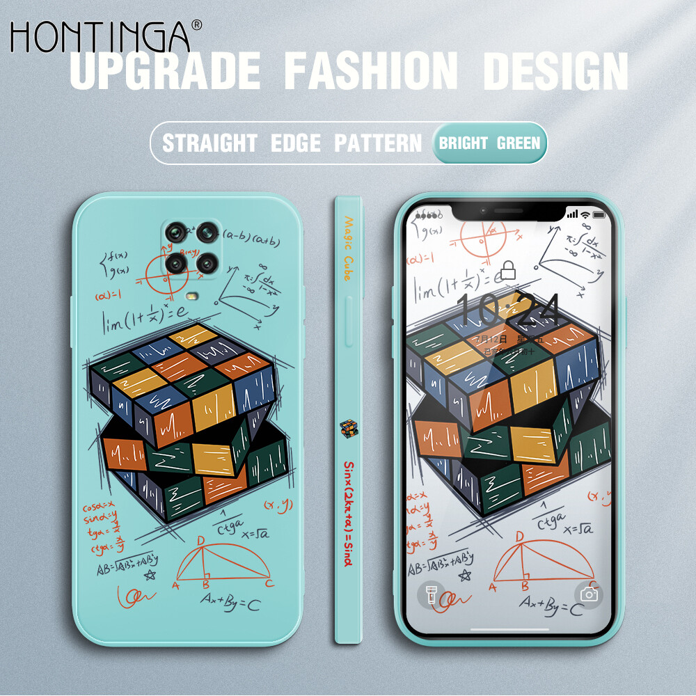 Hontinga vỏ trường hợp dành cho xiaomi redmi note 9s note 9 pro ốp lưng khối rubik công thức ốp họa tiết viền silicon mềm dạng lỏng chính hãng hình vuông ốp bảo vệ toàn bộ camera ốp lưng ốp điện thoại, ốp mềm cho nam