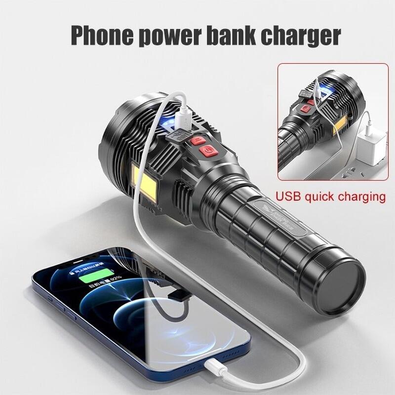 Đèn pin siêu sáng xách tay siêu sáng đèn pin mạnh mẽ Ngọn Đuốc Đèn Pin LED Đèn pin USB có thể sạc được đèn Flash Bóng Led Đèn pin chống thấm nước cắm trại đèn công suất cao đèn pin LED 1000000 lumens touchlight