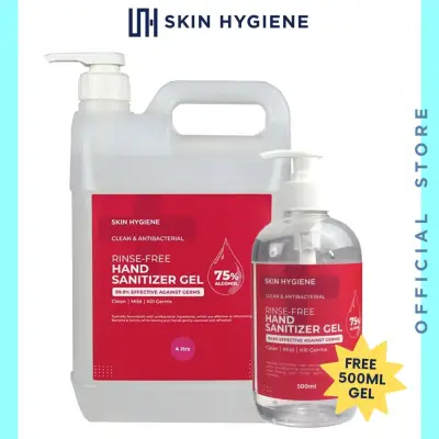 [Buy 1 Free 500ml] 4L hand sanitizer gel/ gel type sanitizer/ 75% food grade alcohol/ KKM approved - SKIN HYGIENE