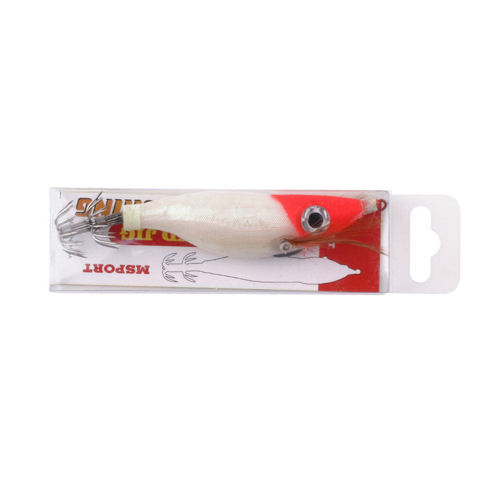 Luminous Squid Jig Fishing Wood Shrimp Lure 10cm 9g Cuttlefish Fishing Bait