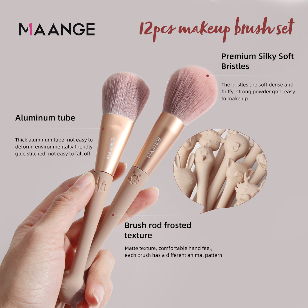MAANGE 12 Cọ trang điểm đánh phấn mắt và phấn má hồng - INTL
