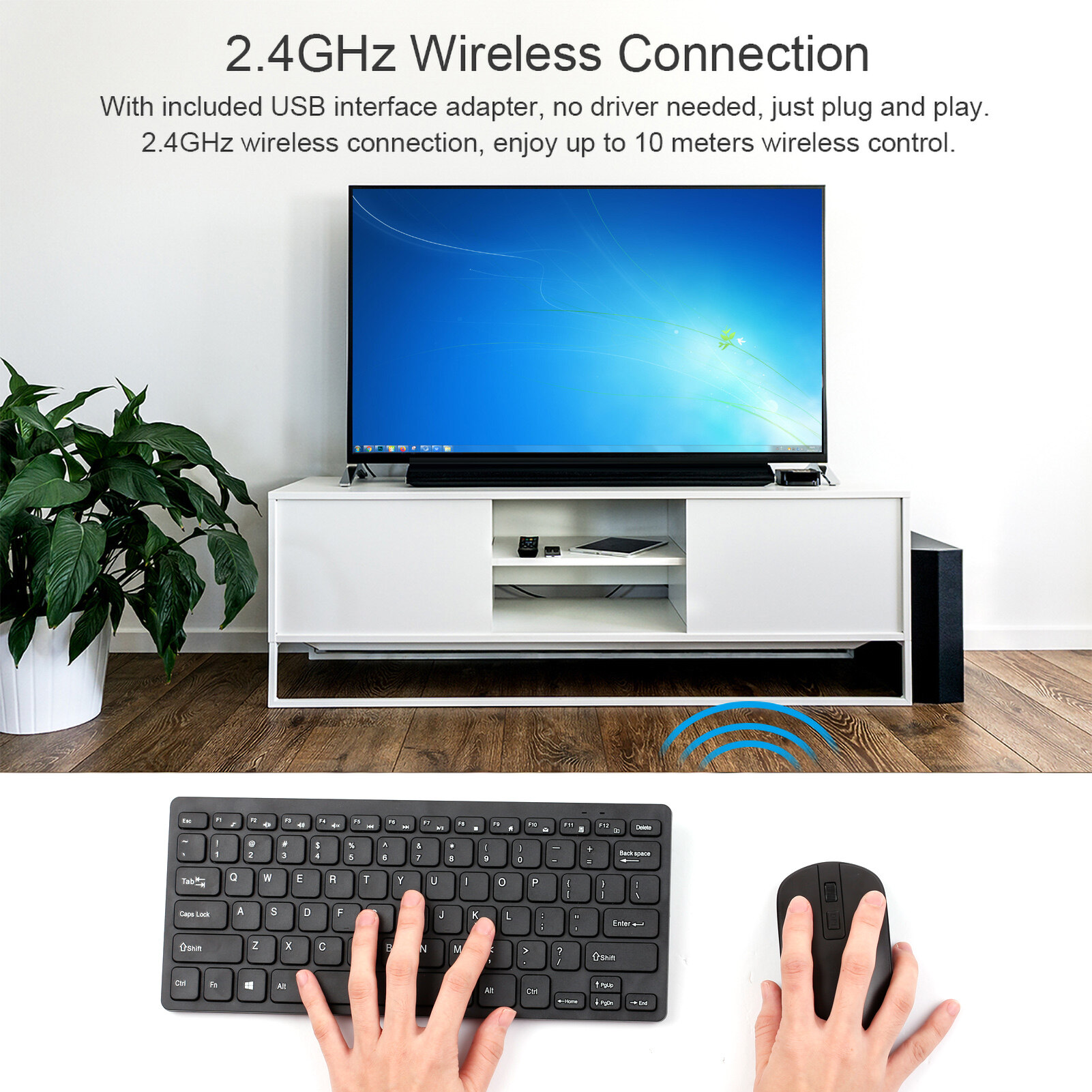 KM901 Keyboard Mouse Combo 2.4G Wireless 78 Key Mini Keyboard and Mouse Set Portable Office Combo