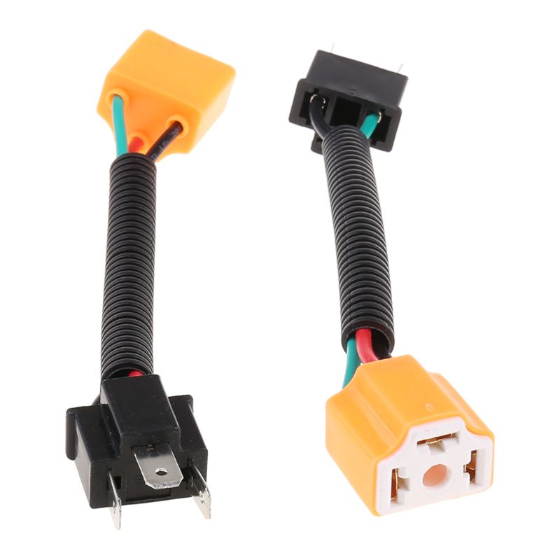 2 Đầu Cắm Dây Gốm H4 9003 Đầu Nối Cáp Đèn Pha Mới