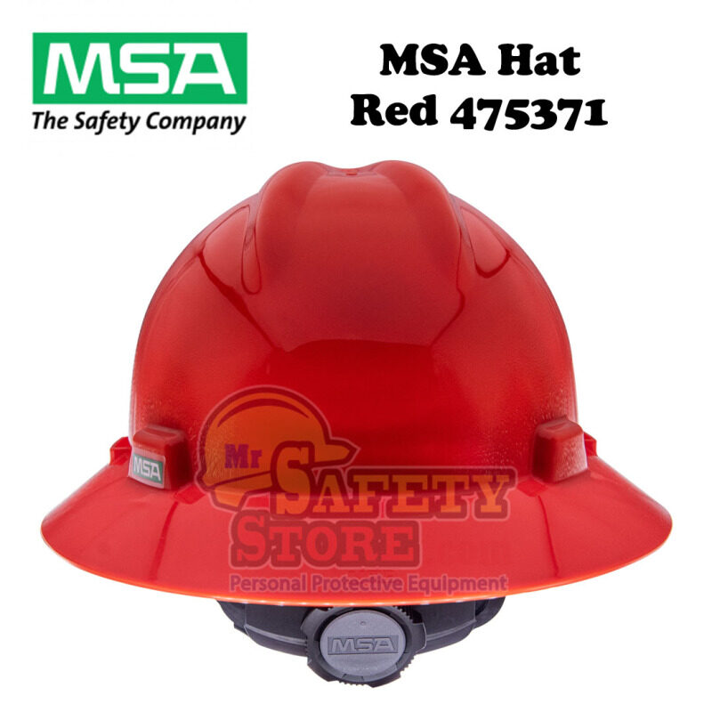 MSA V-Gard Full Brim Hard Hats - Red 475371