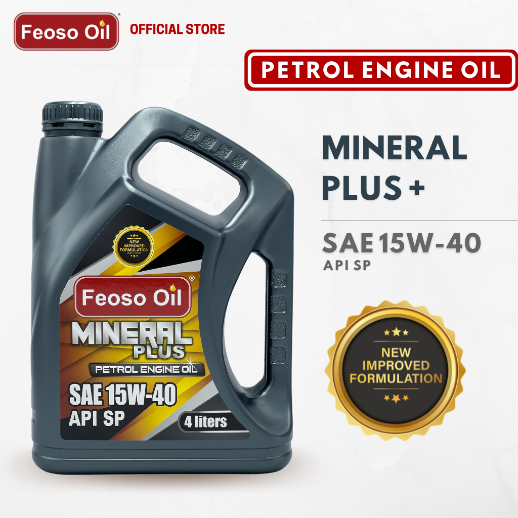 Feoso Oil Mineral Plus Petrol Engine Oil SAE 15W40 API SP Car Minyak