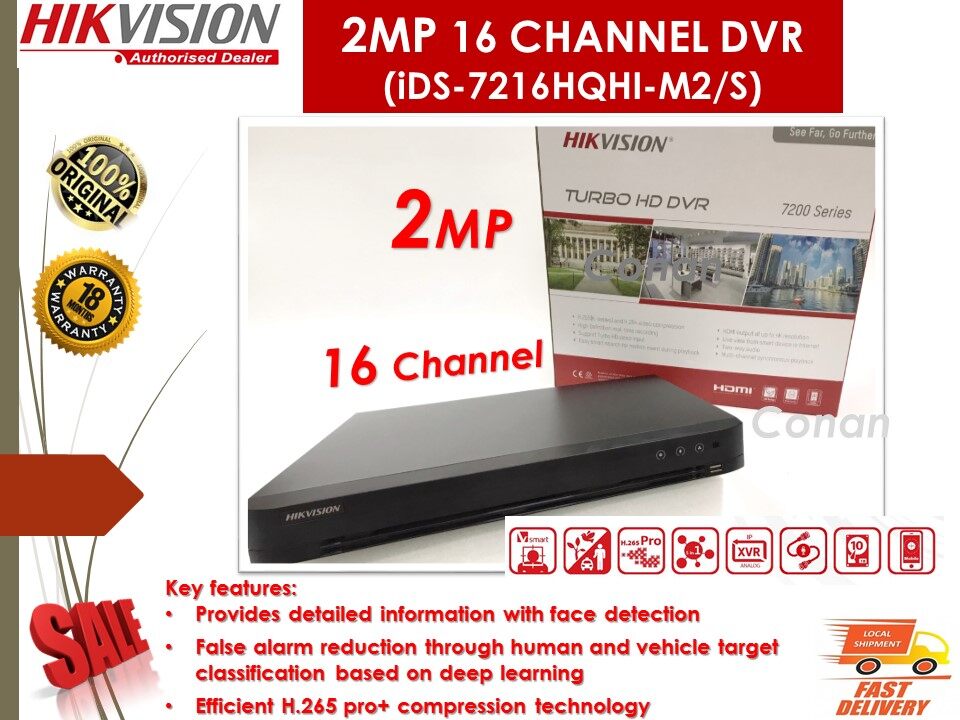 Hikvision 2mp 16 Channel Dvr H265 Turbo Scusense Dvr Recorder Ids 7216hqhi M2 S Lazada