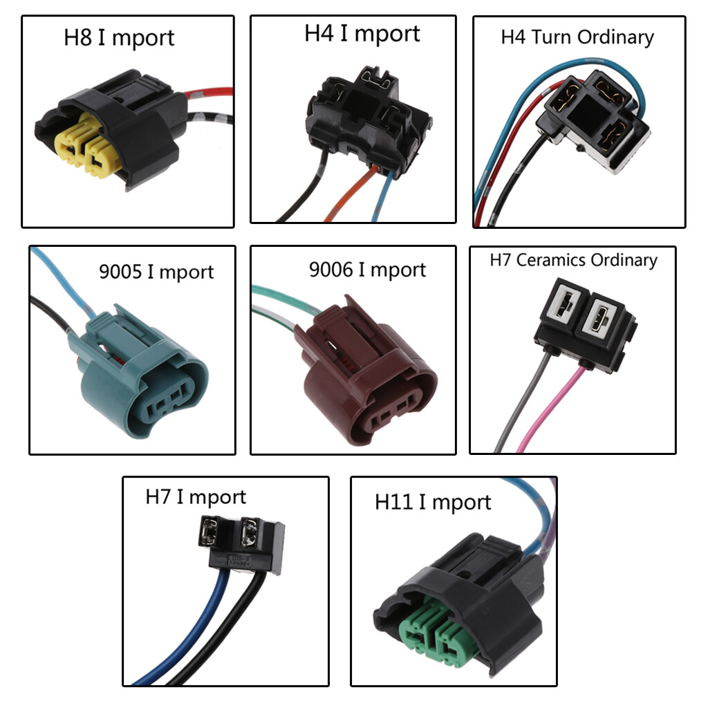 Import 9006 Car Halogen Bulb Socket Power Adapter Plug Connector Wiring Harness