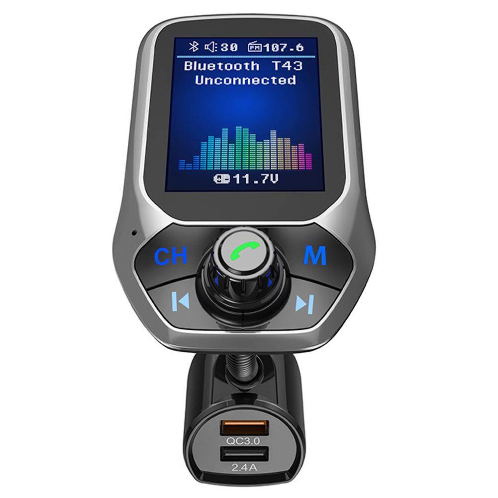 1.8 หน้าจอขนาดนิ้วบลูทูธอินเตอร์เฟซเอยูเอ็กซ์ Fast ชาร์จ FM ไร้มือจับรถ USB พอร์ต MP3 ผู้เล่น